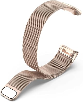 メタルメッシュバンド Fitbit Charge 6/Charge 5用 ミラネーゼループ 調節可能な交換用ストラップ