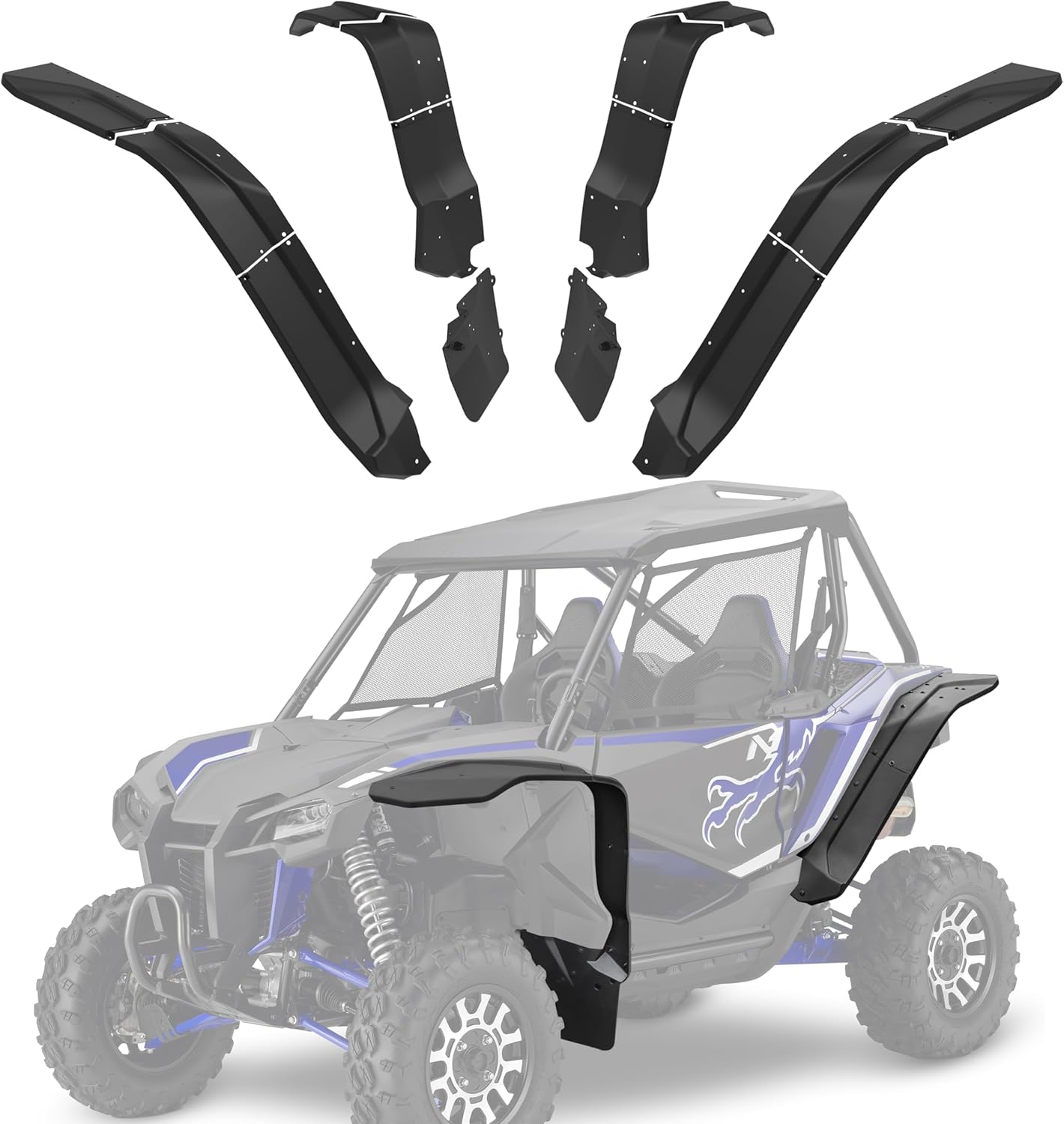 Wider Fender Flares Extensions for Talon 1000 1000x4 19-24, Combined Front and Rear Mud Guard Mud Flaps for Honda Talon 1000X 1000R 1000X4 2019-2024 Accessories, Replacement 0SF70-HL6-A01