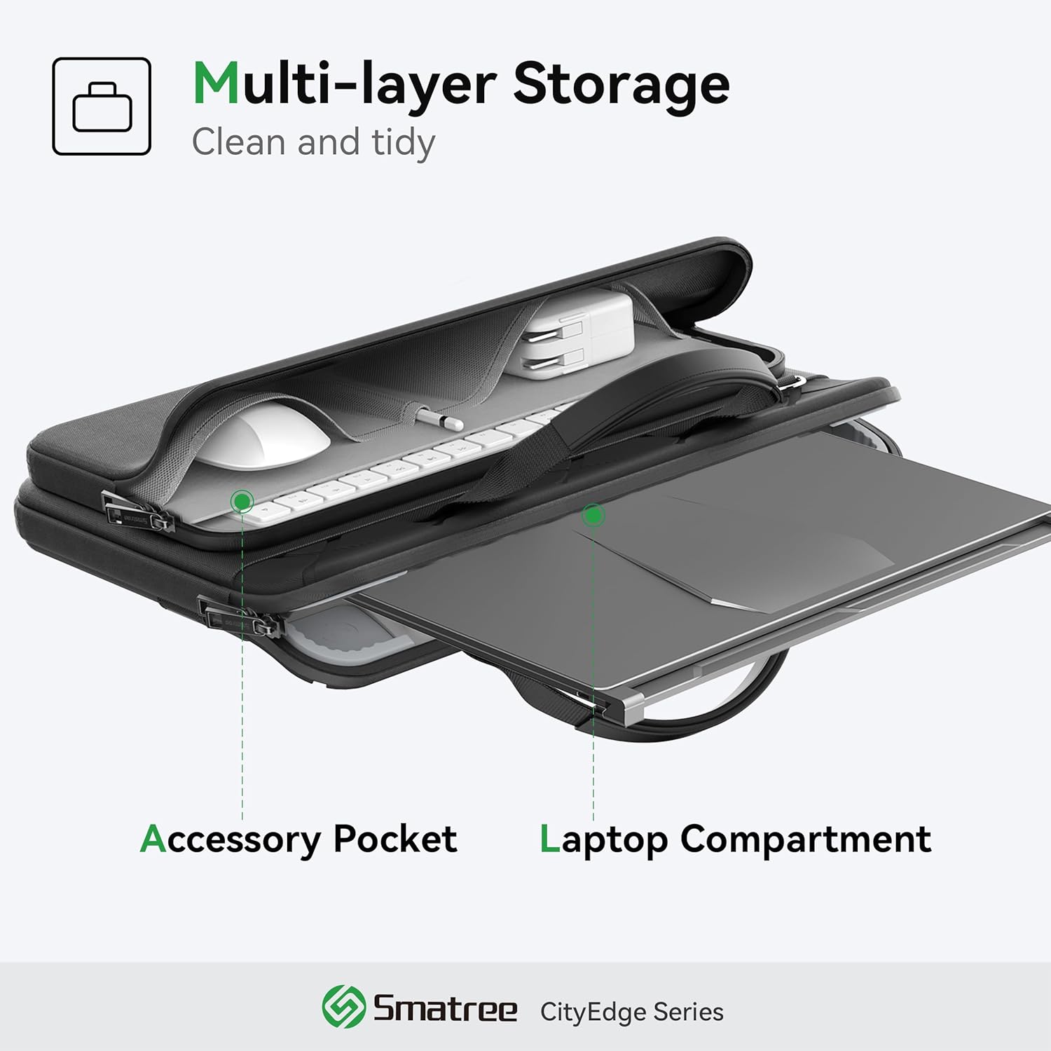 Smatree CityEdge Laptop Sleeve Case for 14 inch Lenovo ThinkPad L14/L14 Gen 2, for Acer TravelMate P2 TMP214-54-788C/TMP214-41-G2-R5EB, for Microsoft Surface Laptop, for Acer Nitro V 14(CE05)