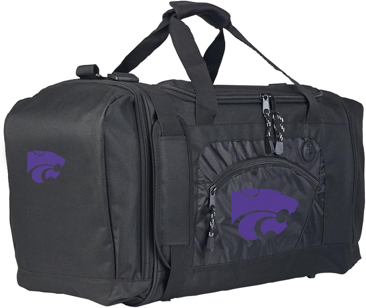 Officially Licensed NCAA "Roadblock" Duffel Bag, 20" x 11.5" x 13", Black