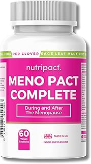 Red Clover Menopause & Perimenopause Support Supplement 17-in-1 High Strength Complex with Magnesium Ashwagandha, Sage, Maca, Vitamins, Minerals – 60 Vegan Capsules – Meno Pact Complete by Nutripact