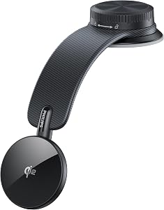 Philips (フィリップス) Qi2対応 車載スマホホルダー 360°回転可能 自由に曲がる 15W急速充電 マグネット DLK2305Q | magsafe 超強力吸着 ワイヤレス充電 吸盤ロックダイヤル付き 真空吸盤 ダッシュボード 片手操作 マグセーフ カー用品 全機種対応 車載ホルダー スマホスタンド