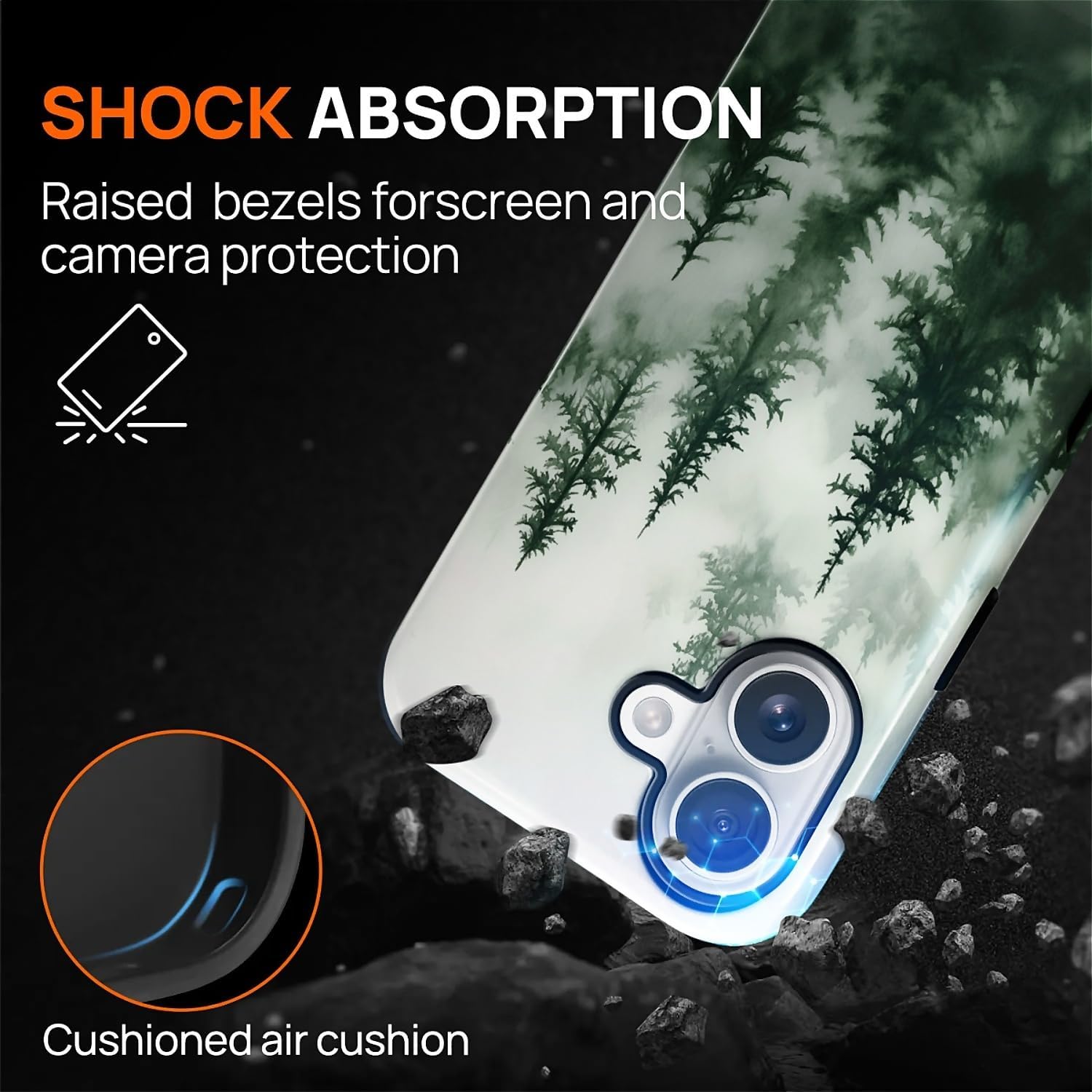 CARLOCA Magnetic Case for iPhone 17,Forest Green Trees Camping Design Compatible with MagSafe Hybrid Dual Protection Soft TPU Hard PC Shockproof Anti-Scratch Cover Men Women Stylish Phone Case image 4