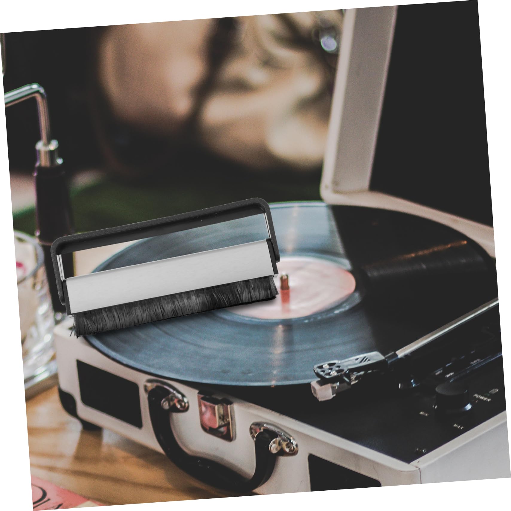 jojofuny 3 Pezzi Giradischi Spazzola Di Pulizia in Alluminio Per Disco in Vinile Spazzola Di Pulizia Delicata Ottima Fattura