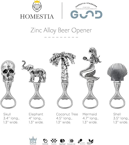 Miniatura 7 de Homestia Abrebotellas de cerveza Mermaid & Shell, abridor de botellas de cerveza, abrebotellas de cerveza, regalo vintage para papá, regalo de
