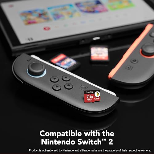 Lexar Carte microSDXC Express Play Pro 512 Go, UHS-I, C10, U3, V30, A2, Full HD, vidéo 4K, jusqu'à 900 Mo/s de Lecture, pour Nintendo Switch 2, ASUS ROG Ally, Steam Deck, appareils de Jeu - 4