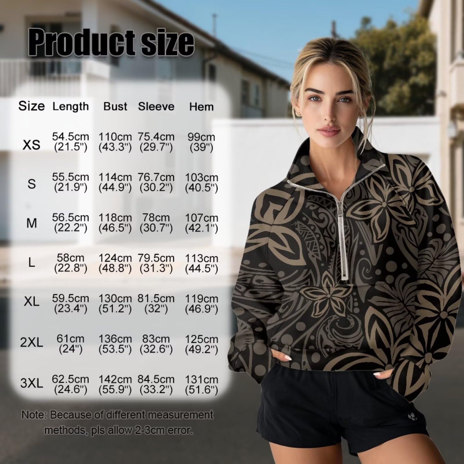 Poceacles Sudadera corta para mujer con 1/2 cremallera, agujero para el pulgar, cuello alto falso, sudadera con capucha suave para uso casual al aire libre
