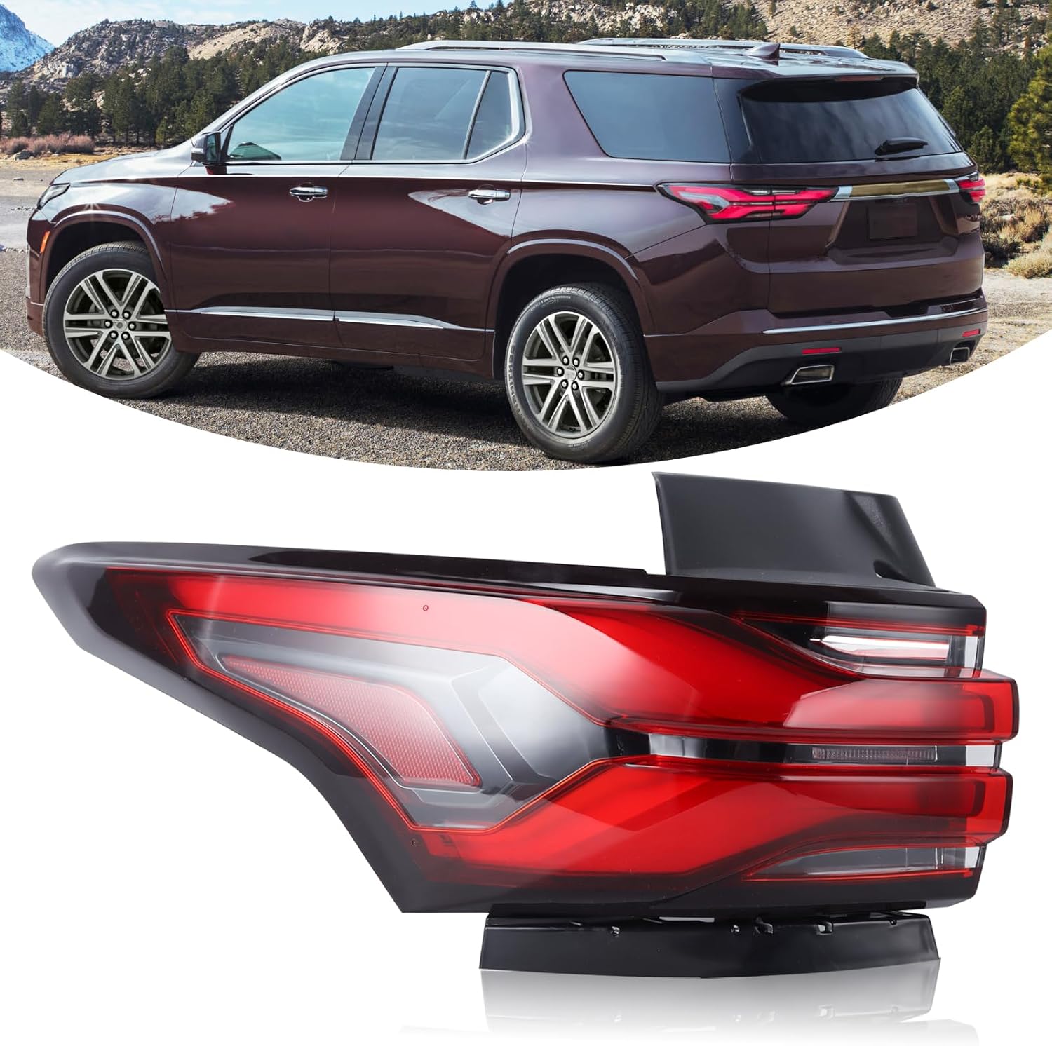 led type outer tail light assembly compatible with 2022 2023 chevrolet traverse rear lamp left driver side 86785340 85133095 gm2804151