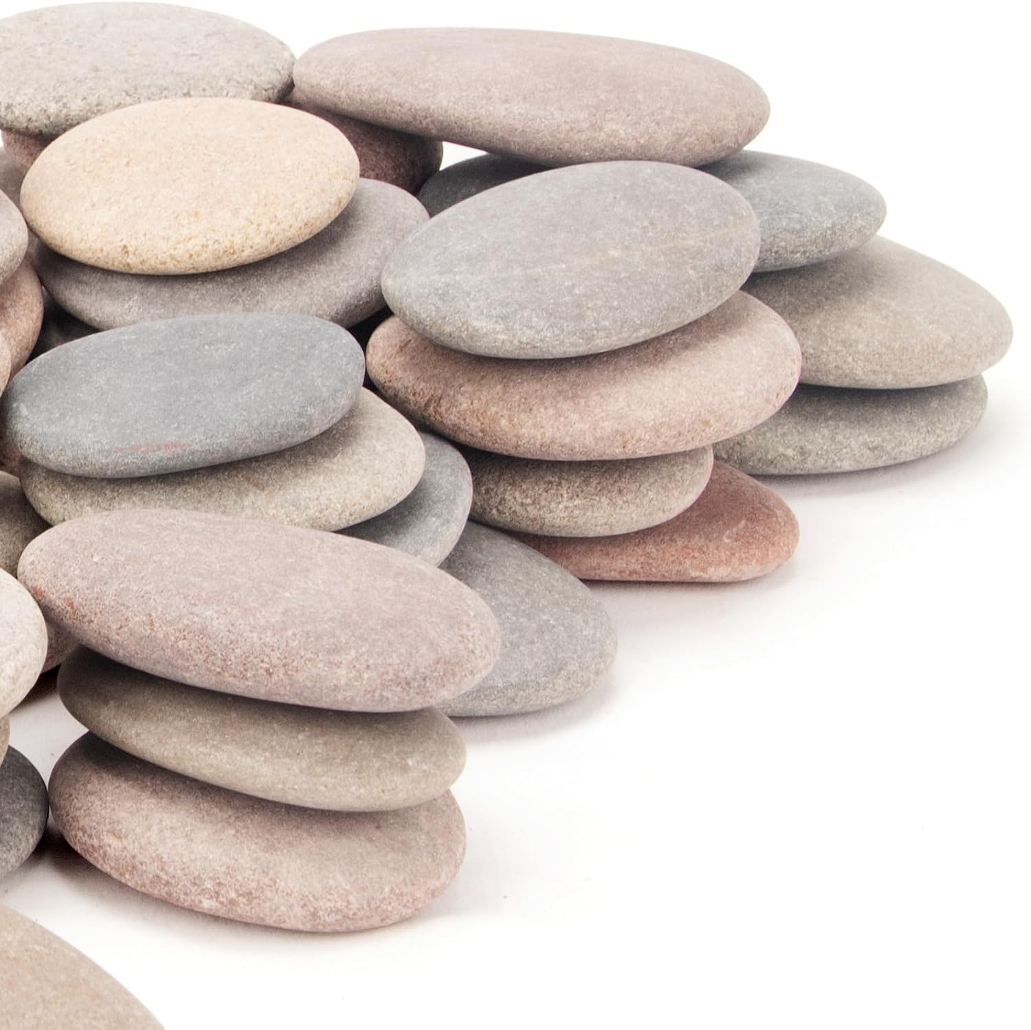 [About 96 PCS - 103 PCS](18.57 Pounds) Flat Rocks,Painting Rocks,2.03"-3.68" River Rocks,Craft Rocks,DIY Stones,Rock Painting,Rocks for Arts