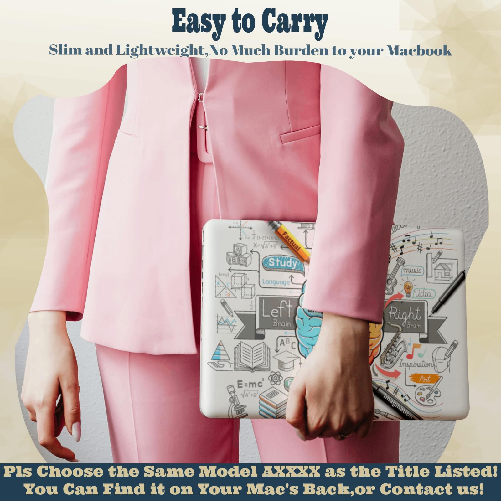 Funda Protectora para MacBook Air 13 Pulgadas M5 M4 M3 M2 A3240 A3113 A2681 Carcasa Dura para Macbook Air 13,6" 2025 2024 2022,Estuche Cover Dura Fina,Cerebral Izquierdo y Derecho