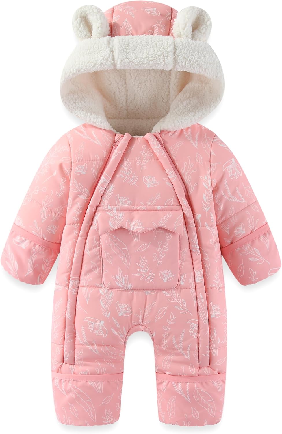 JiAmy Baby Winter Snowsuit,Girls Boys Hooded Warm Romper,Infant Double Zipper Jumpsuit Newborn baby Winter Outfits