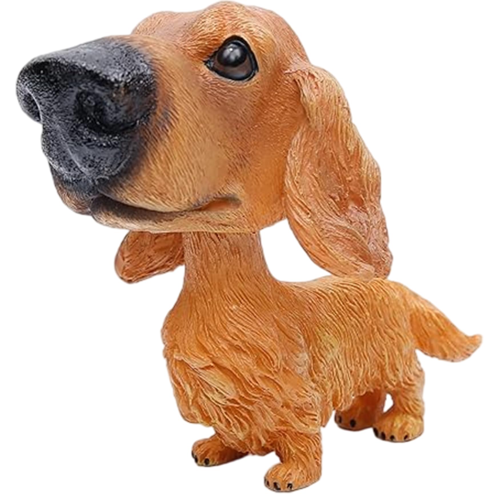Bobble Head para coches de perro salchicha, figura de resina de 5 pulgadas que asiente