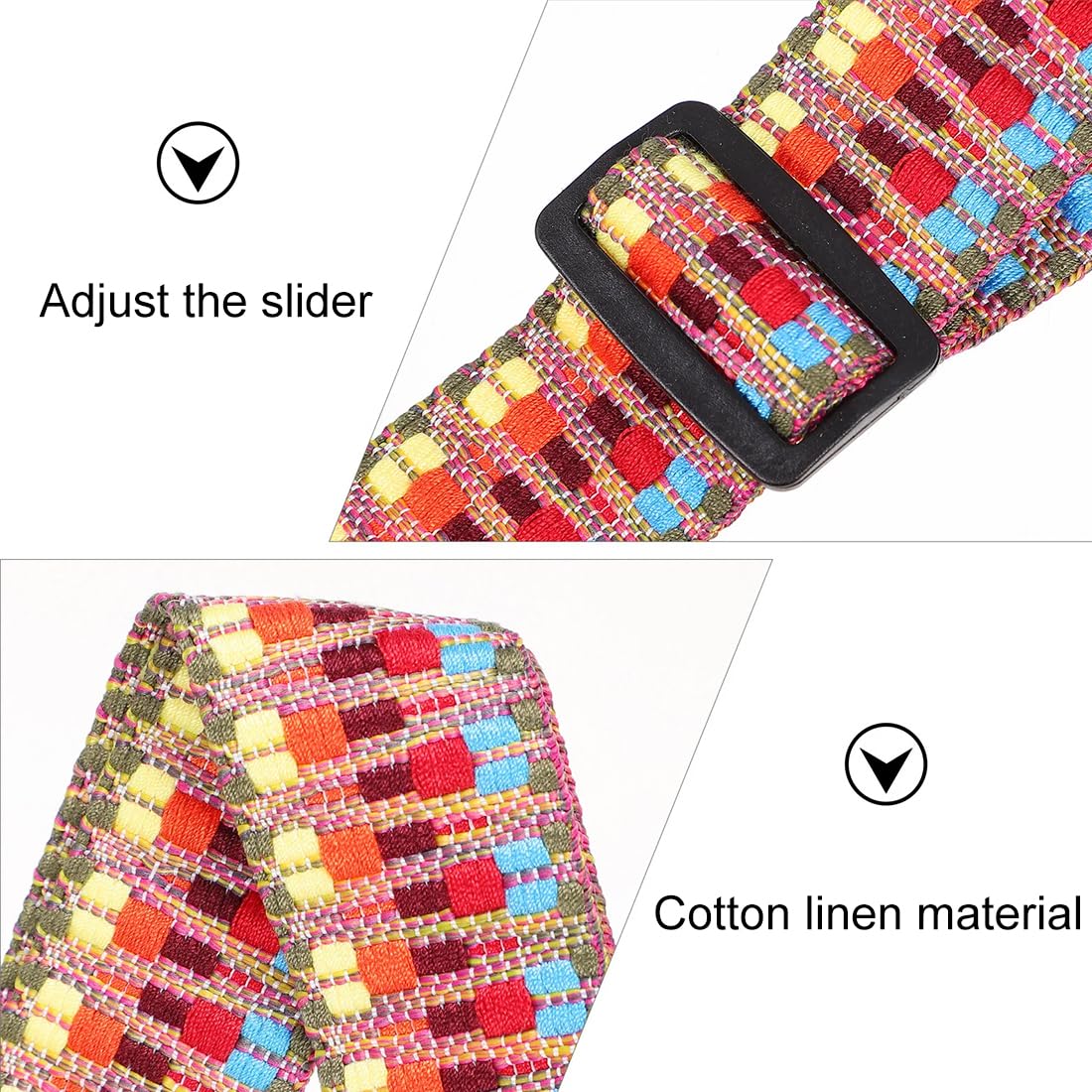 SJLAUX Ukulele Strap Bohemian Vintage Woven Guitar Strap Adjustable Banjo Strap Belt Uke Shoulder Strap for Tenor Soprano - Image 4