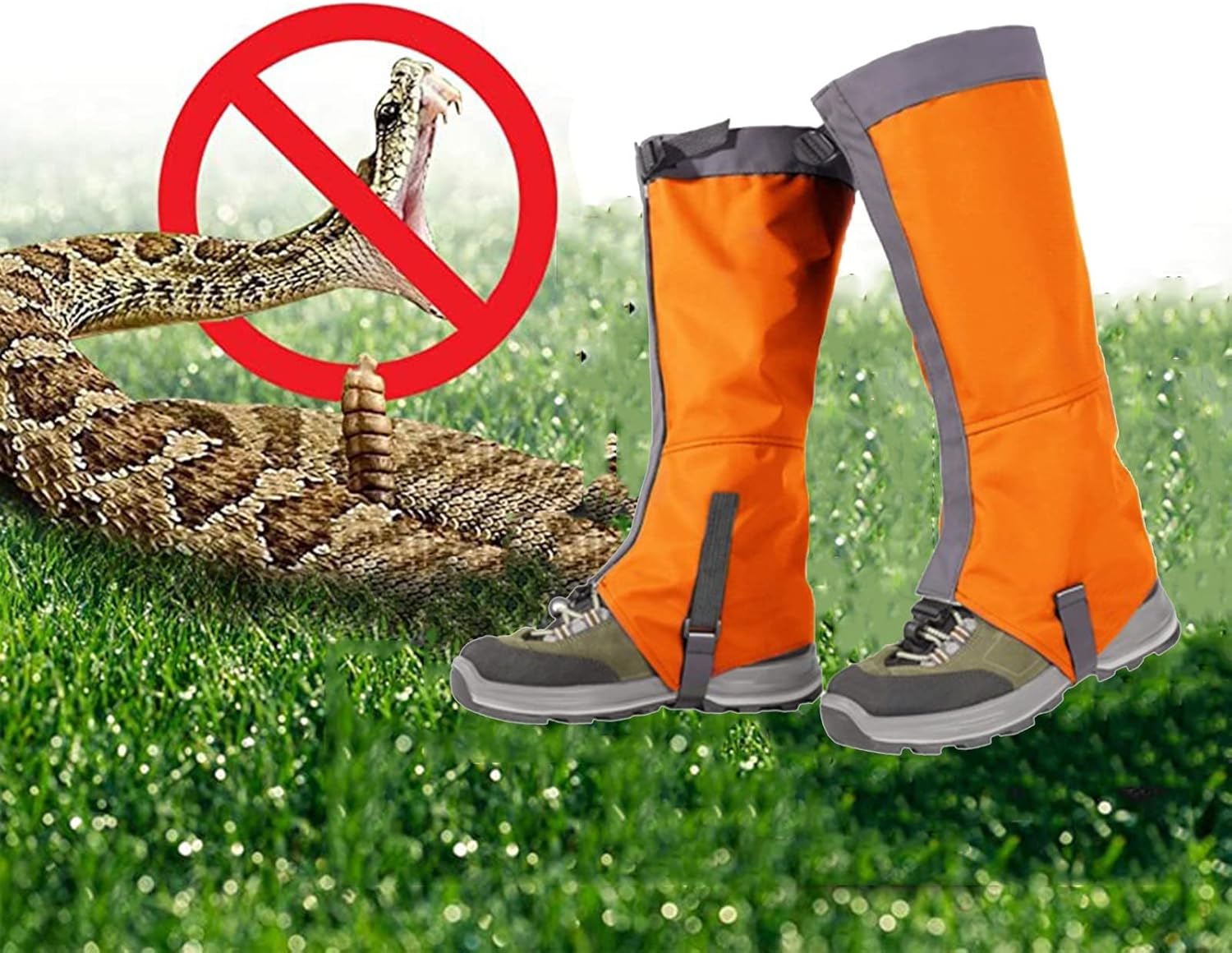 Snake Gaiters,Outdoor Leggings Hiking Snow Cover Mountaineering Camping Hiking Leggings, Desert Sand-proof Shoe Covers Riding Ski Knee Pads (Color : B, Size : Large)