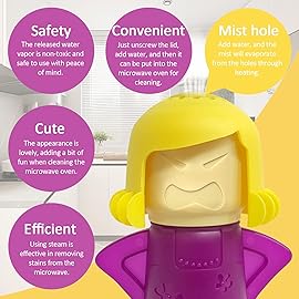 Microwave Cleaner Microwave Oven Cleaner High Temperature Steam Cleaning Equipment Tool Fridge Deodorized Easily Crud Steam Cleans Add Vinegar and Water Angry Mama (Purple)