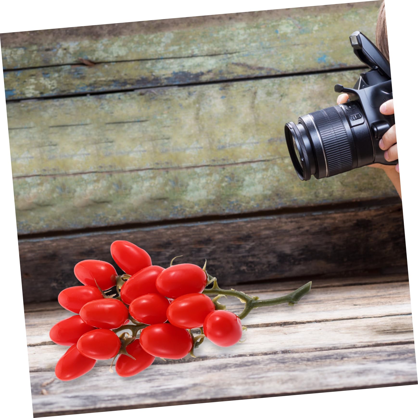 MAGICLULU 4 Pièces Accessoires De Tomates Cerises Fausses Tomates Cerises Ornent Accessoire Photo De Fruits Faux Fruits Tomate Artificielle Fausses Tomates pour La Déco Plastique