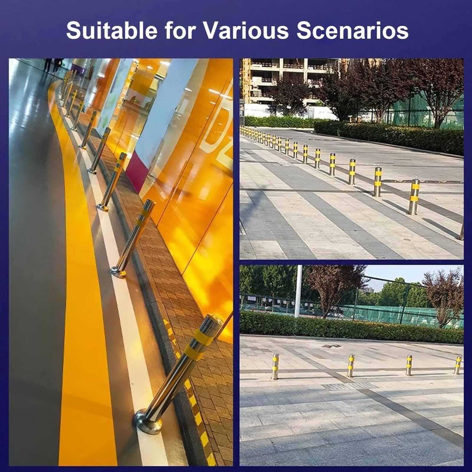 Genérico Barrera de tráfico portátil, Poste delimitador de Seguridad, bolardo de Seguridad Duradero para entradas de vehículos, garajes y estacionamientos: Mejora la Seguridad y controla el Acceso ve