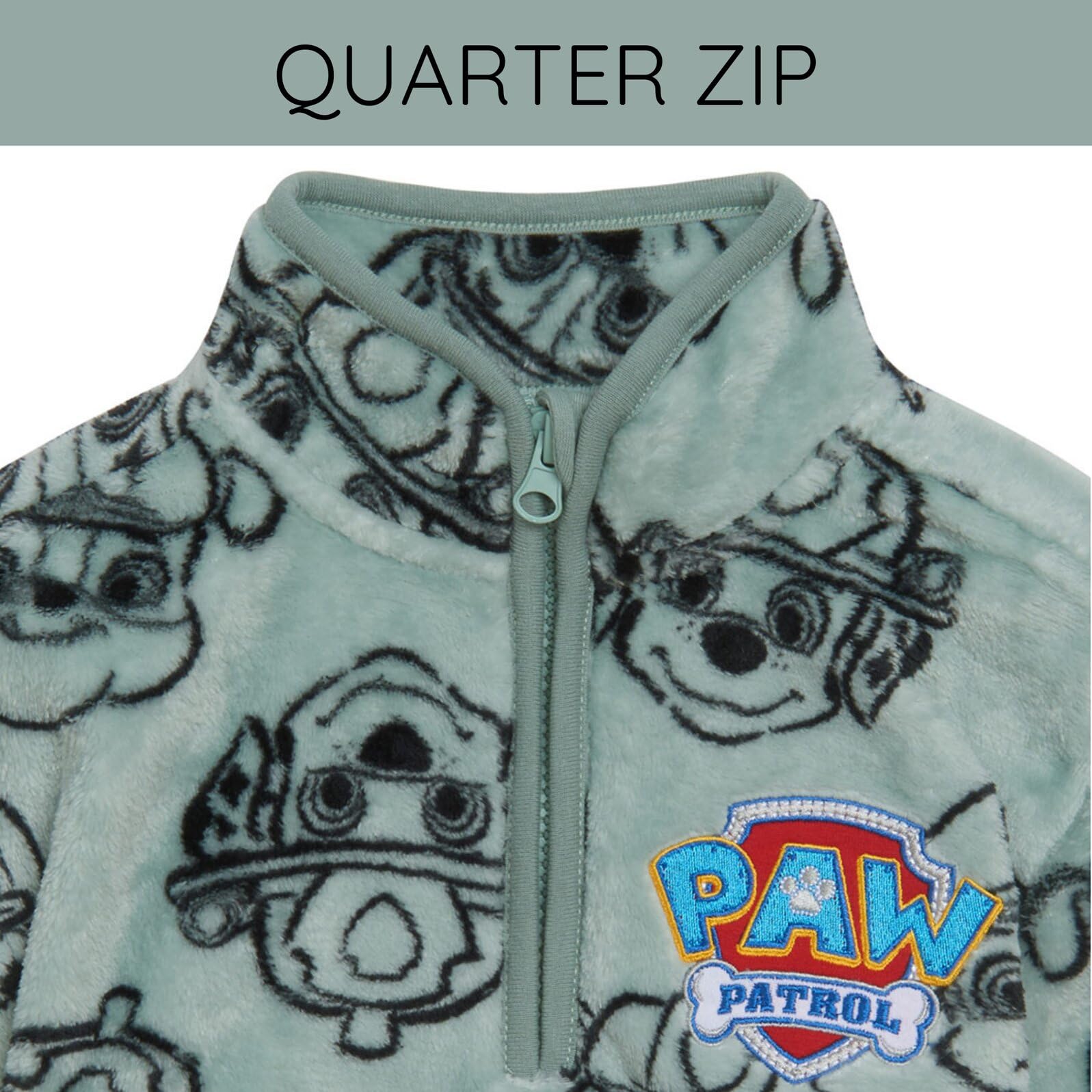 Paw Patrol Sudadera Woobie con media cremallera para niños pequeños a niños grandes (2T - 10-12)