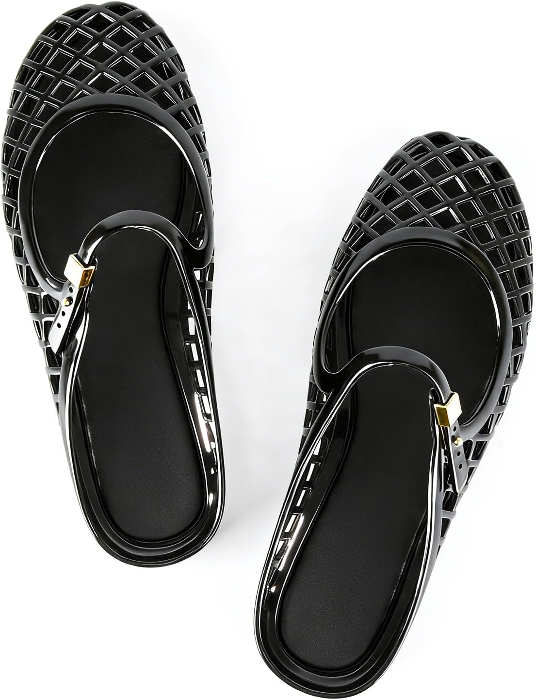 MUSSHOE Women’s Clear Jelly Sandals: Closed Toe Slingback Flats - Water-Friendly Summer Beach Shoes - Lightweight Easy-Clean Casual Sandals