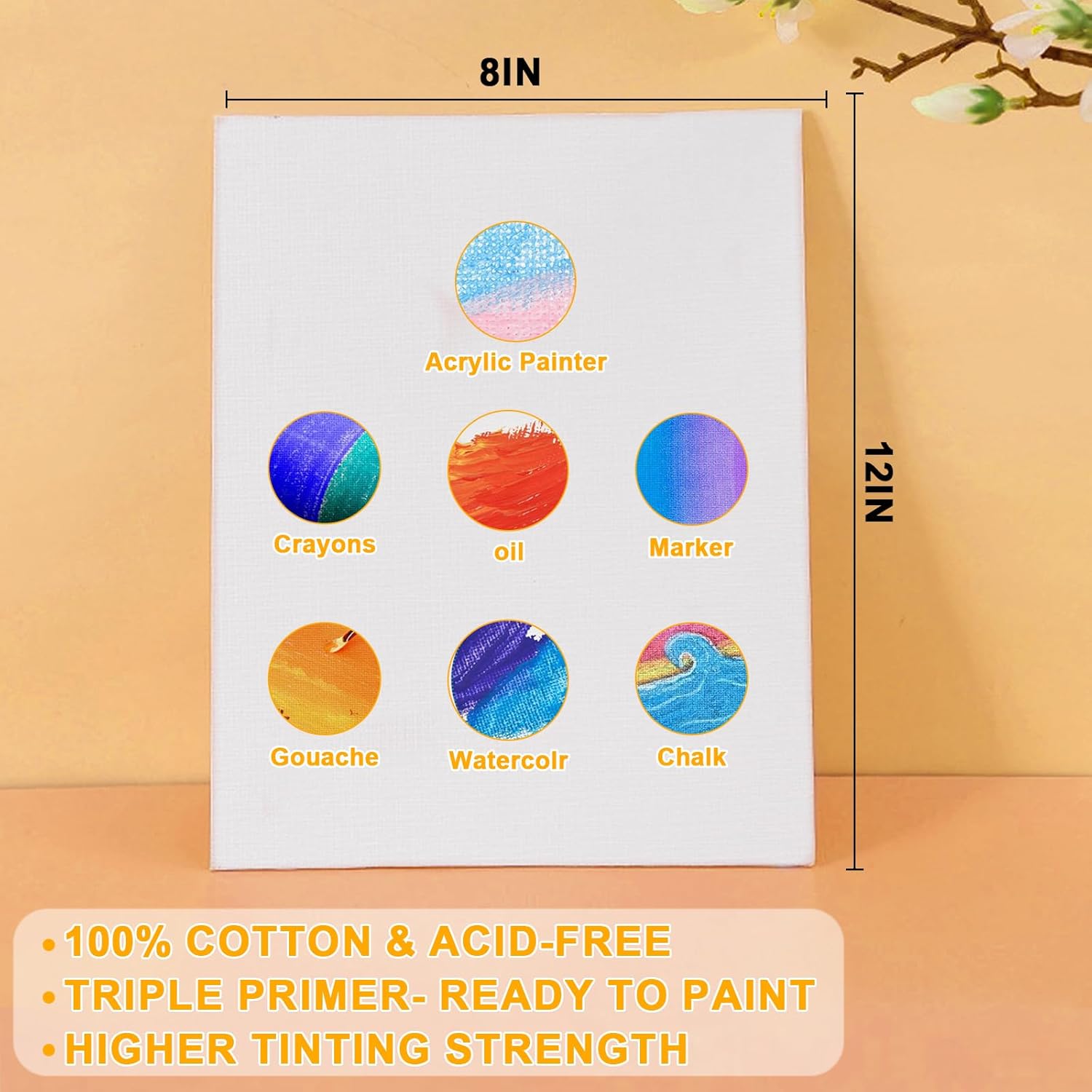 Rabbitale 260 Pcs Art Painting Kit Supplies Set for to Party - 20 Packs of 200 Brushes, 20 Wood Easels(8 * 12in), 20 Canvas Panels(8 * 10in) & 20 Palettes(5in), No Paint