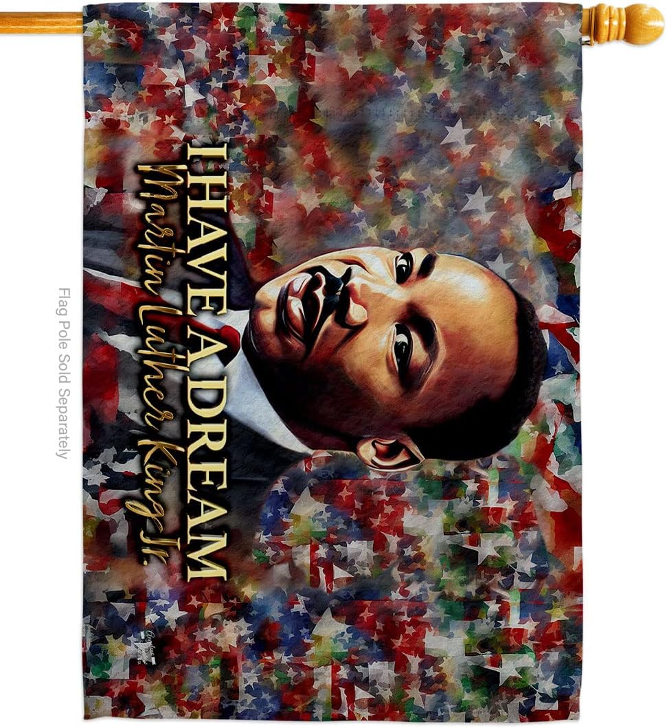 I Have A Dream MLK Indoor Banner Room Wall Art Patio Porch Lawn Garden Flag Outdoor Decorations Tapestry Yard Signs Black History Month African American Heritage Gifts, Made in USA