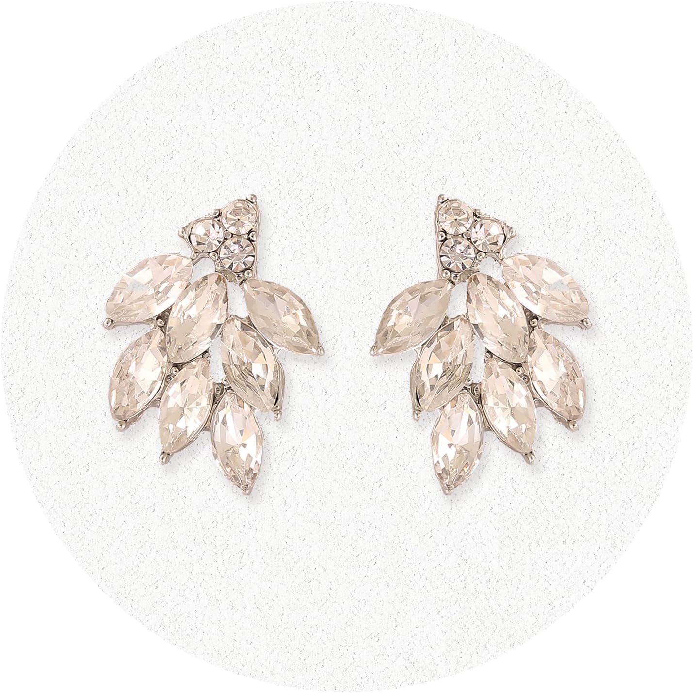 Rhinestone Stud Earrings for Women Small Dainty Crystal Cluster Drop Earrings for Girls Cute Costume Jewelry for Bridal Wedding Party Gift