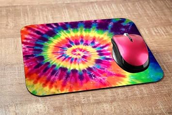 Tie Dye Gaming Mousepad Abstract Art Colorful Tie Dye Mouse Pad Mouse Mat for Computer Desk Laptop Office 9.5 X 7.9 Inch Non-Slip Rubber