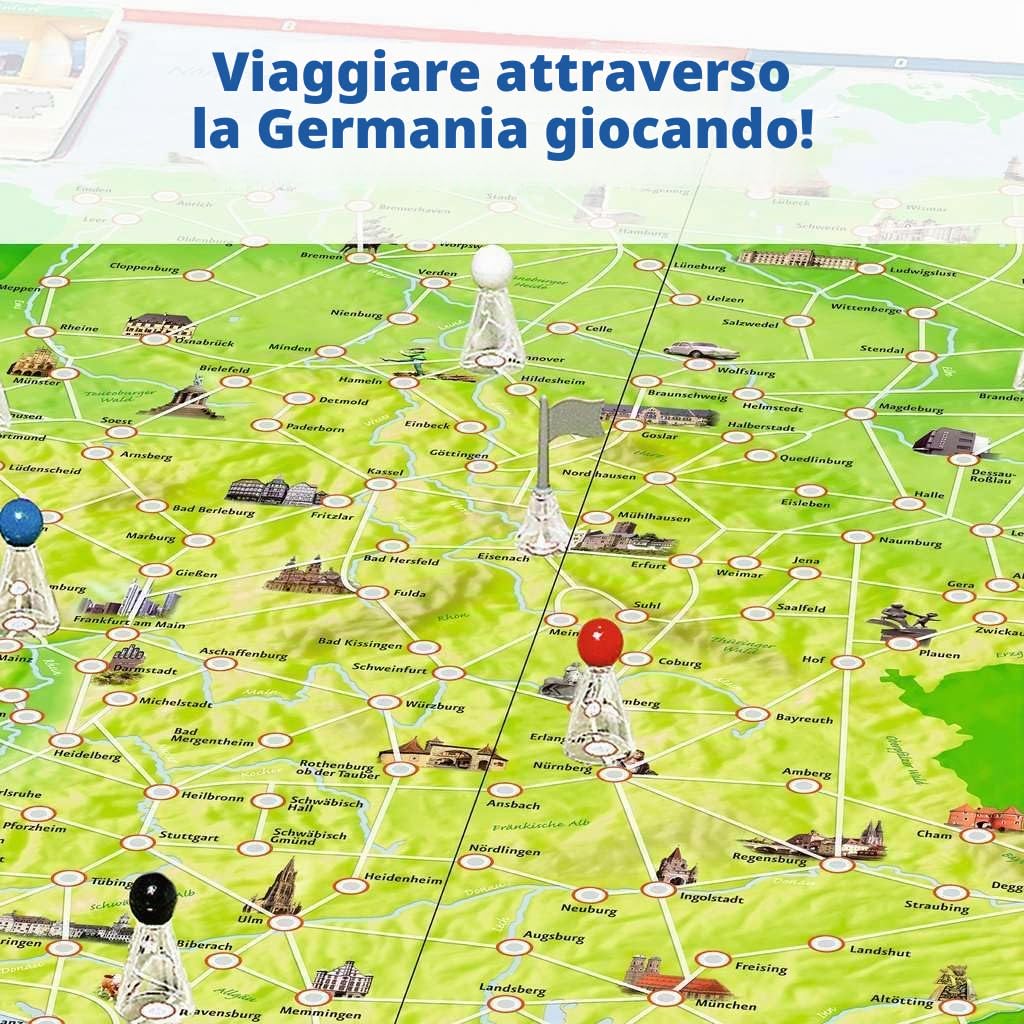 Gioco per famiglie Ravensburger 26492 - viaggio in Germania - classico per famiglie a partire da 8 anni
