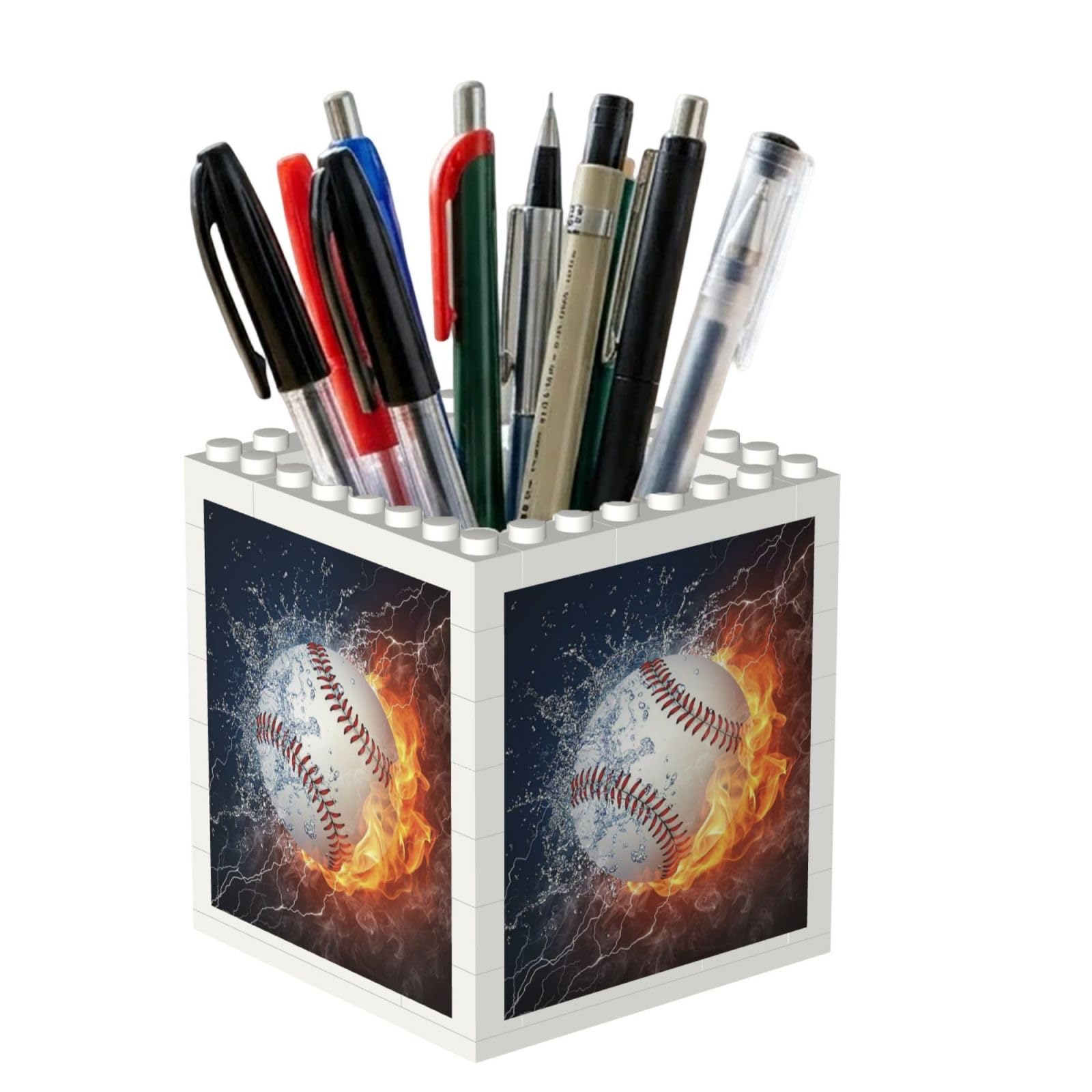 Poadnly Baseball, Pen Pot Pencil Holder for Office Home School, Compact Desk Organiser for Office Stationery