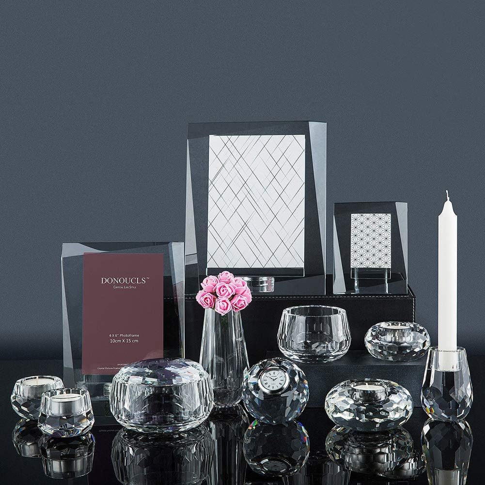 Crystal Tealight Holder Candlestick Home Decorations for Dinner Table Wedding 4" Diameter x 2" High - Image 6