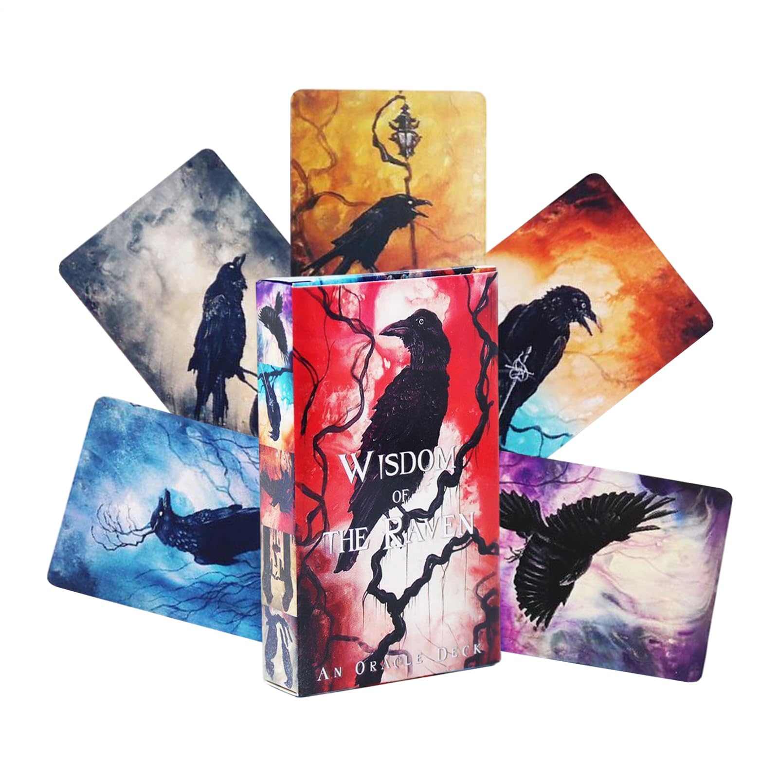 Tarot Cards Deck, Raven Portable Wisdom, Oracle Cards with Classic, Tarot Card for Party Games Family Gatherings Friends, Tarots Decks, Oracle Card for Adventure Meditation Home Travel Birthday Date