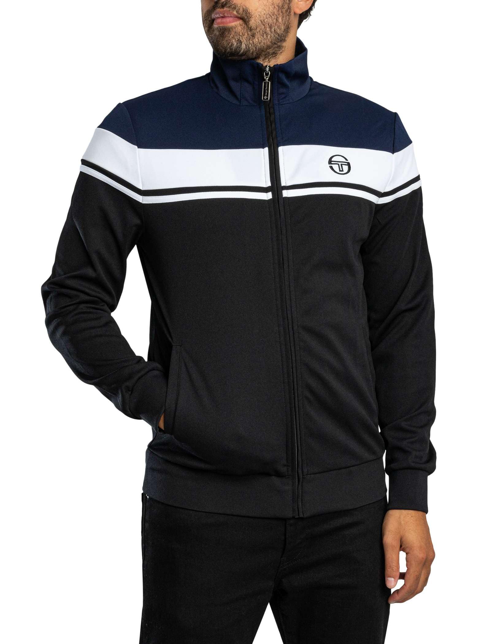 Sergio Tacchini Men's Damarindo Track Jacket, Maritime Blue/White/Black