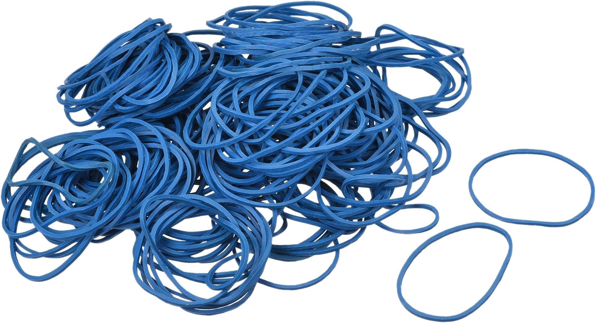 sourcing map Rubber Band Stretchable Rubber Elastic Band Blue 1.5inch Dia 0.06inch Thick for Home Office Pack of 350