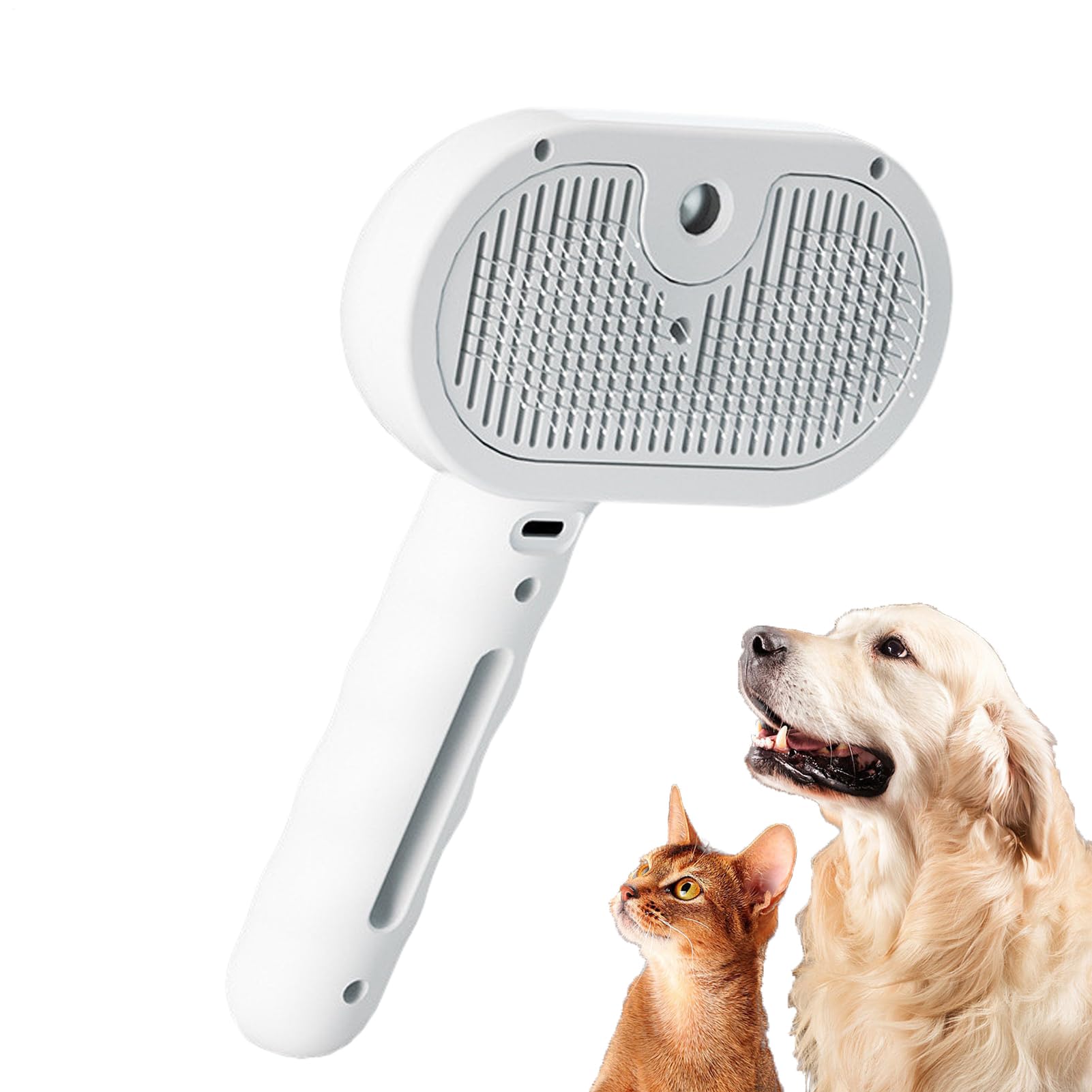 Cepillo de gato humeante | Peine de cerdas de silicona suave | Cepillo de vapor de aseo suave con función anti-rana para la depilación sin esfuerzo y perfecto para la limpieza regular de cha