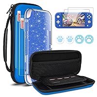 Vista 1 de DLseego Carrying Case for Nintendo Switch Lite, Newest Design Portable Travel Carrying Case 4 in 1 Accessories Kit with 1 Pcs Glitter Case, 2 Pcs