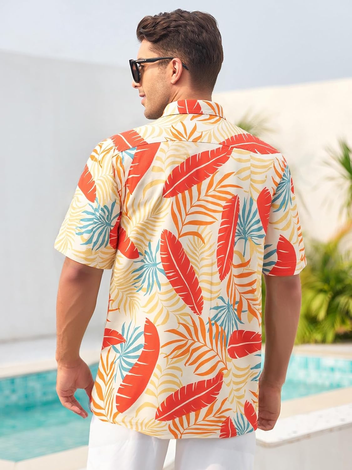 Mens Hawaiian Shirts Silk Short Sleeve Beach Shirt Relaxed Fit Vacation Shirts - Image 2