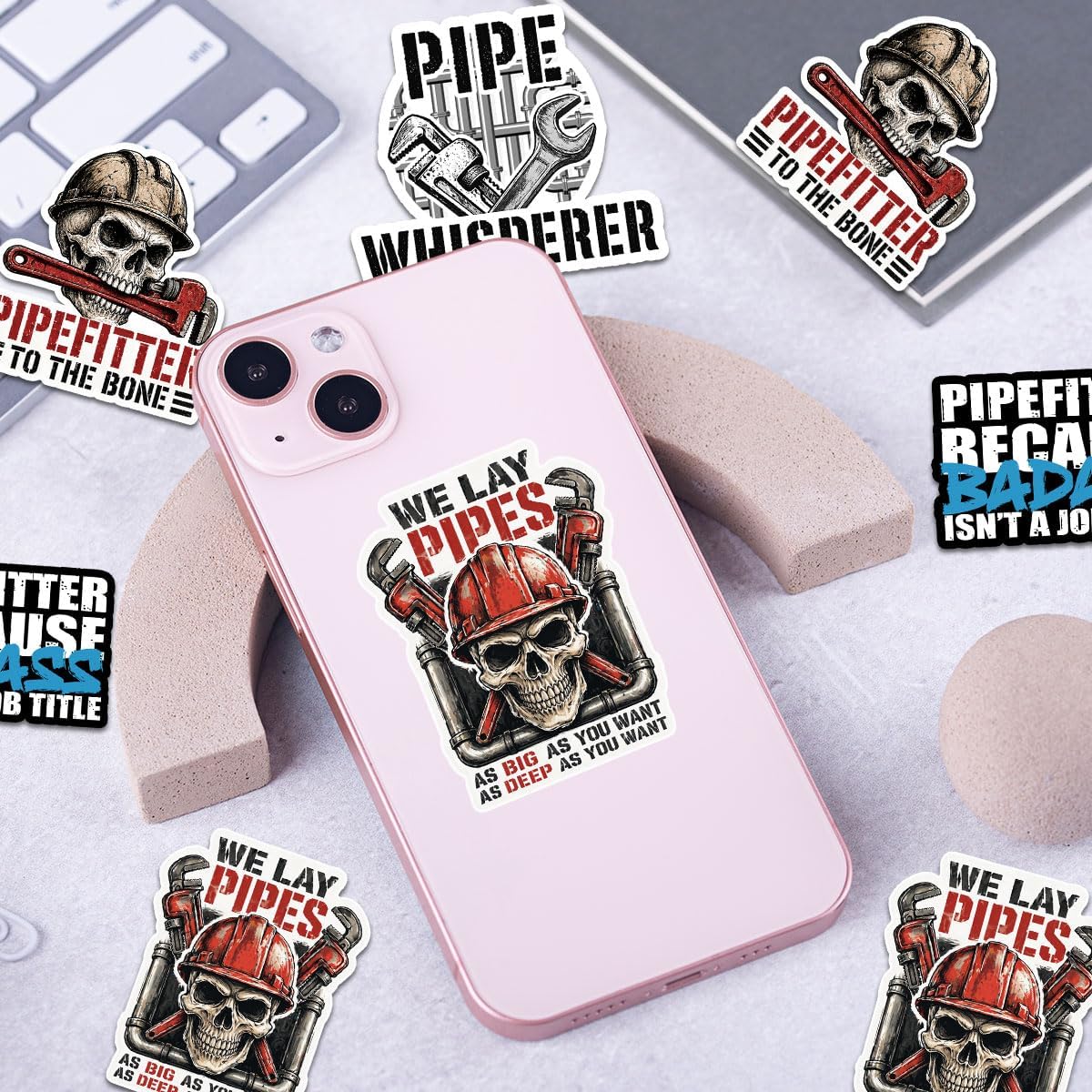 12pcs Pipefitter Stickers Pack, Funny Pipefitter Stickers for Adults, Plumber Welder Trade Humor Vinyl Decals, Badass Pipe Whisperer Gift for Laptop Water Bottle Hard Hat Toolbox Helmet 3" image 5