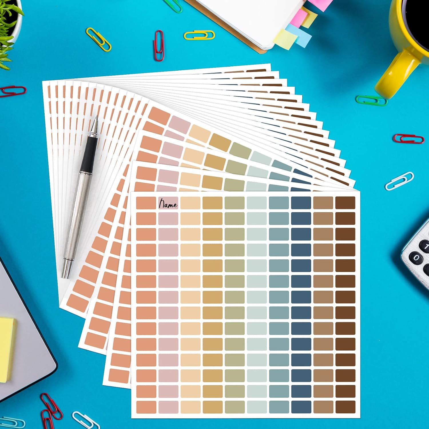 Sabary 20 Sheets Colorful Coding Labels Rectangle Colored Stickers Assorted Removable Stickers for Classrooms Offices Labeling Marking (Trendy Color,0.5 x 0.75 Inch) - Image 4