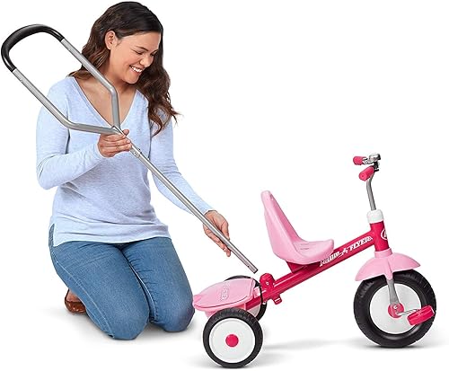 Vista 17 de Radio Flyer Deluxe Steer & Stroll Trike, Sencillo, rojo, Rojo