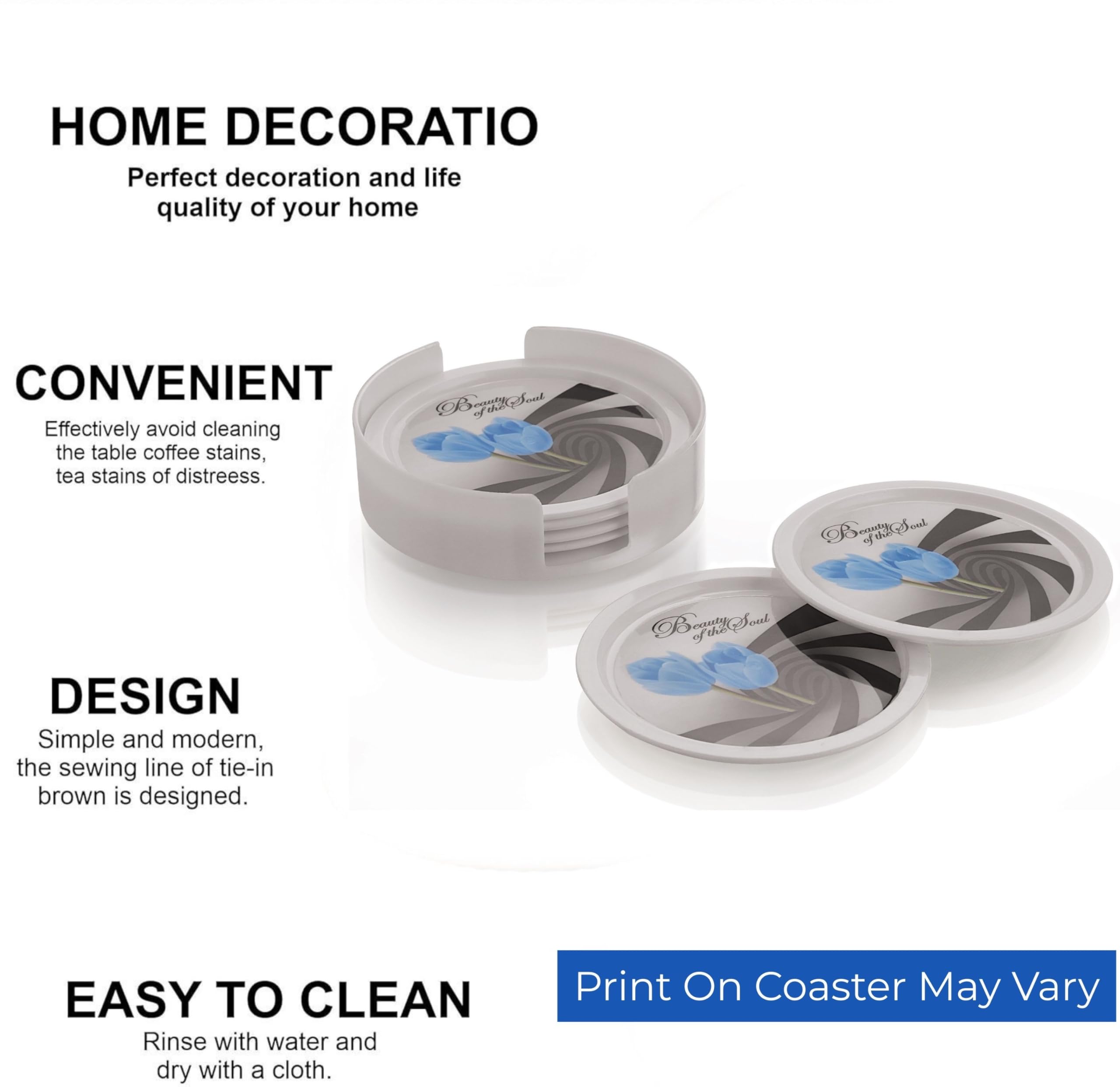 aaKaR - Tea Break Coaster -Printed Round Coaster with Stand - Set of 6 — Amazon image 6