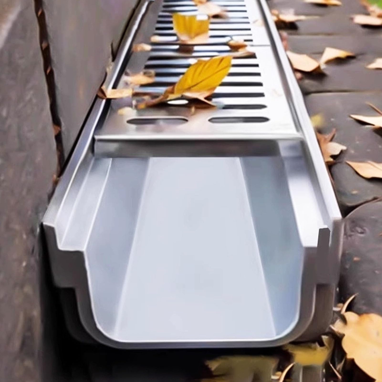 Channel Drainage System - Removable Drain Cover, Low/Deep Profile Trench Drain, Outdoor Drain Grate and U Channel for Landscape Yard