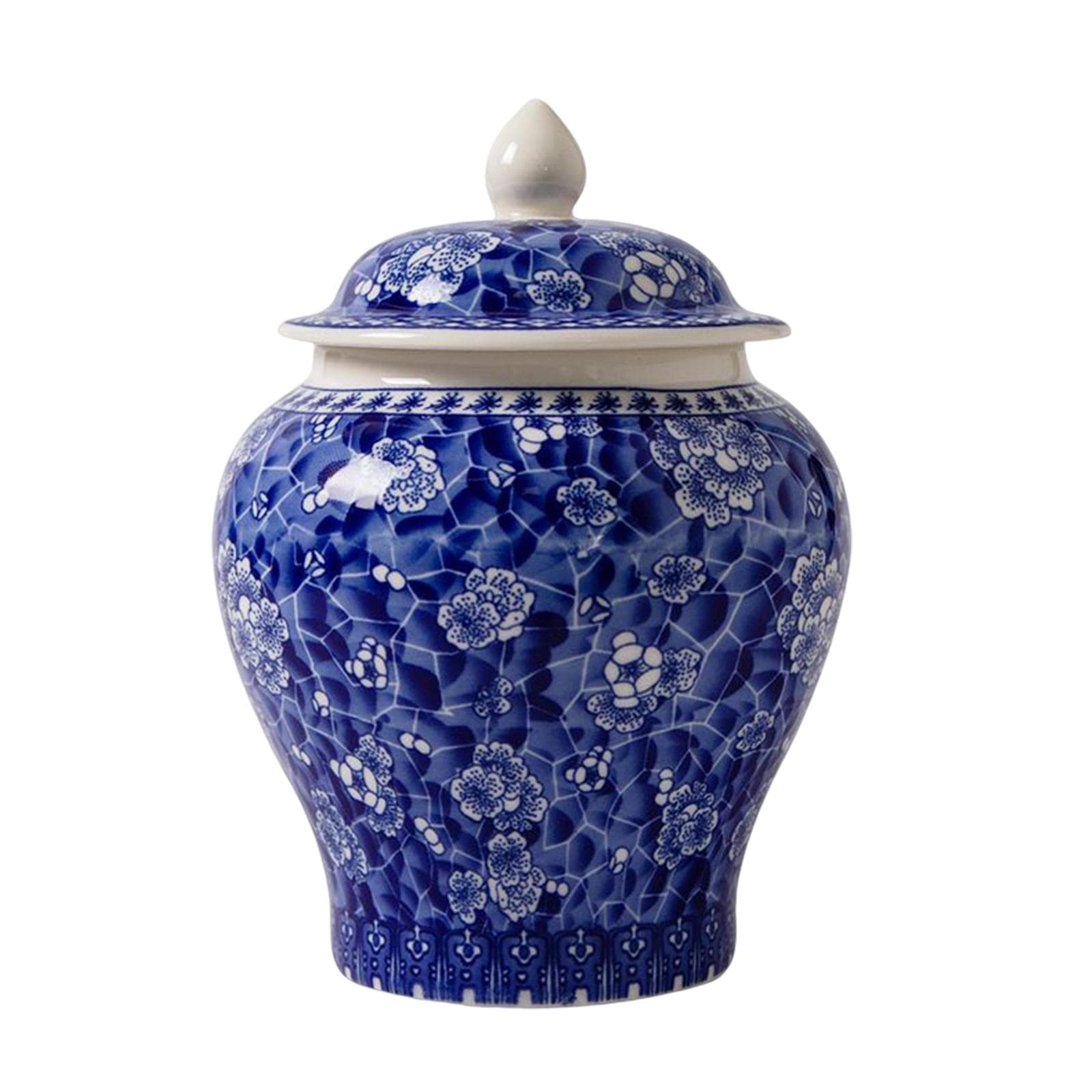 Neaxgeandx Ceramic Ginger Jar Traditional With Lid Asian Ginger Jar For Home Countertop Style B, Style 2