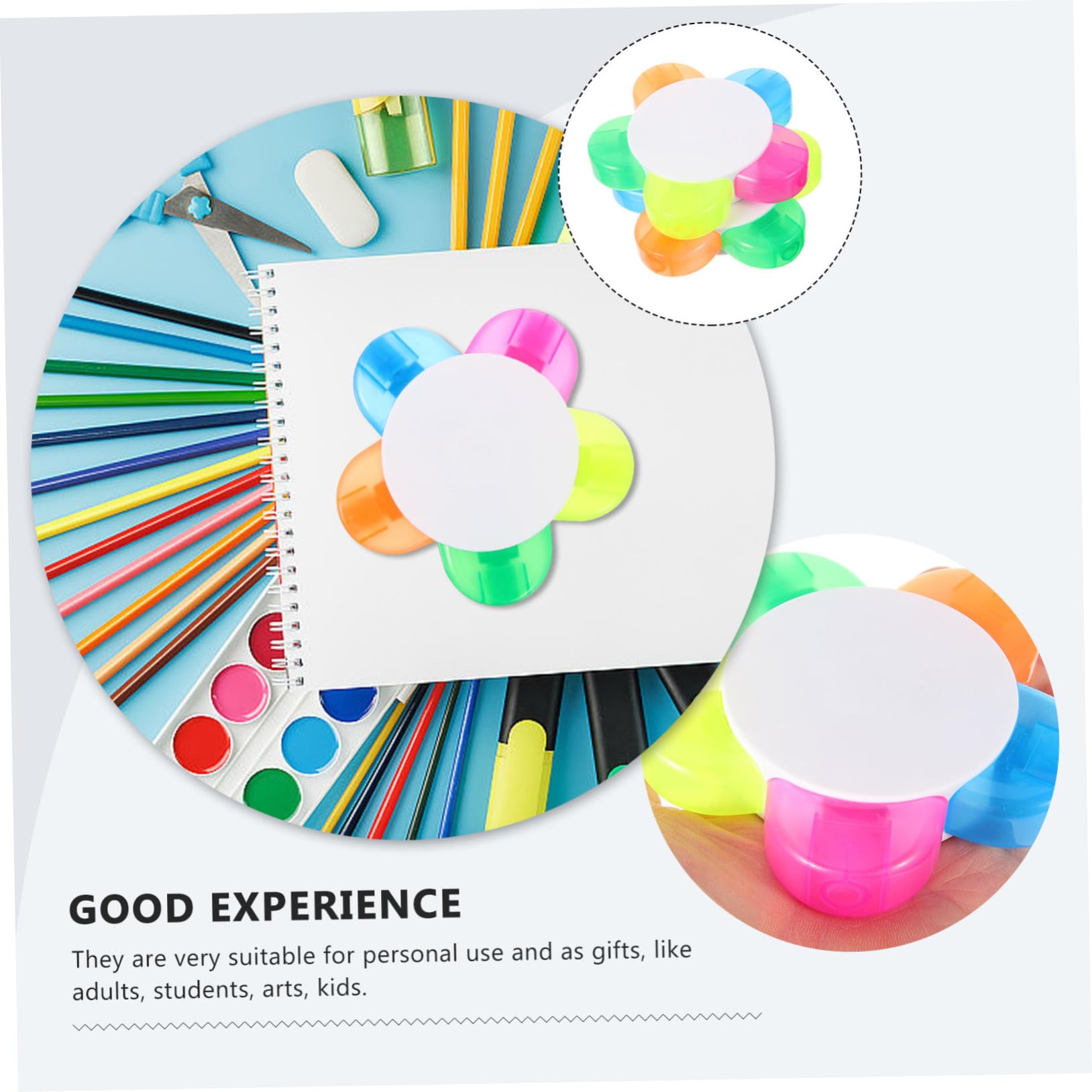 Homoyoyo 10 Stück Teiliges Fluoreszierendes Textmarker Blütenblattform Farben Pastell Leuchtstark für Notizen Studium Scrapbooking DIY Kreativarbeiten Schreibwaren für Schüler und Lehrer