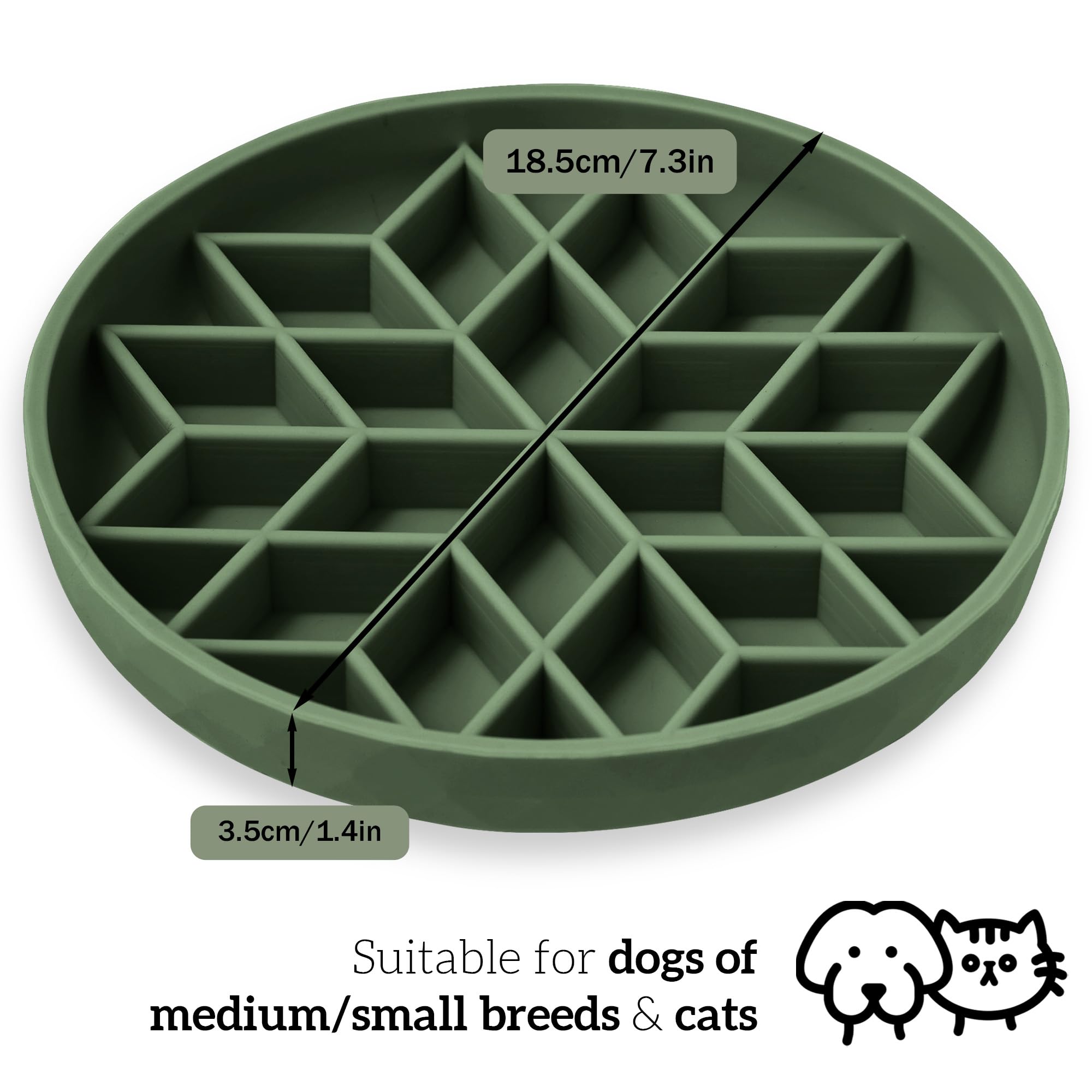 OHMO Slow Feeder Dog Bowls(Camo Green, 7.3