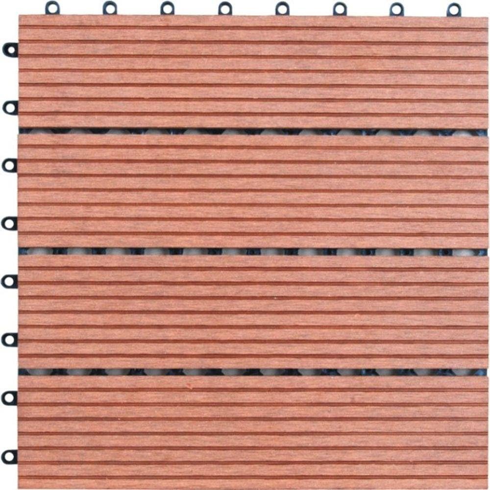 Naturesort N4-OTM4 Four M Shape Slat Bamboo Composite DIY Deck Tiles44; 11 tiles
