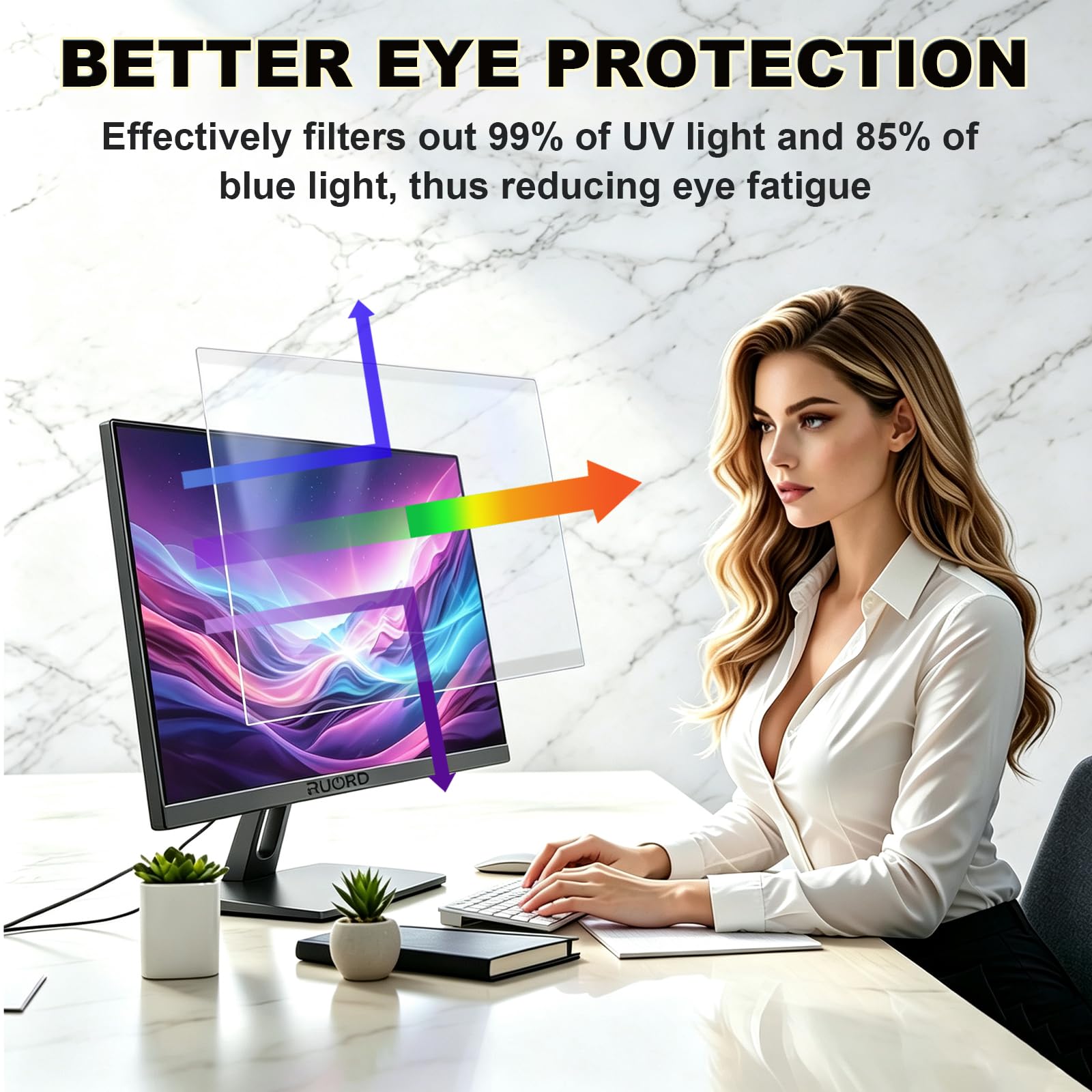 Protector de pantalla de luz azul para monitor de computadora de 23.8