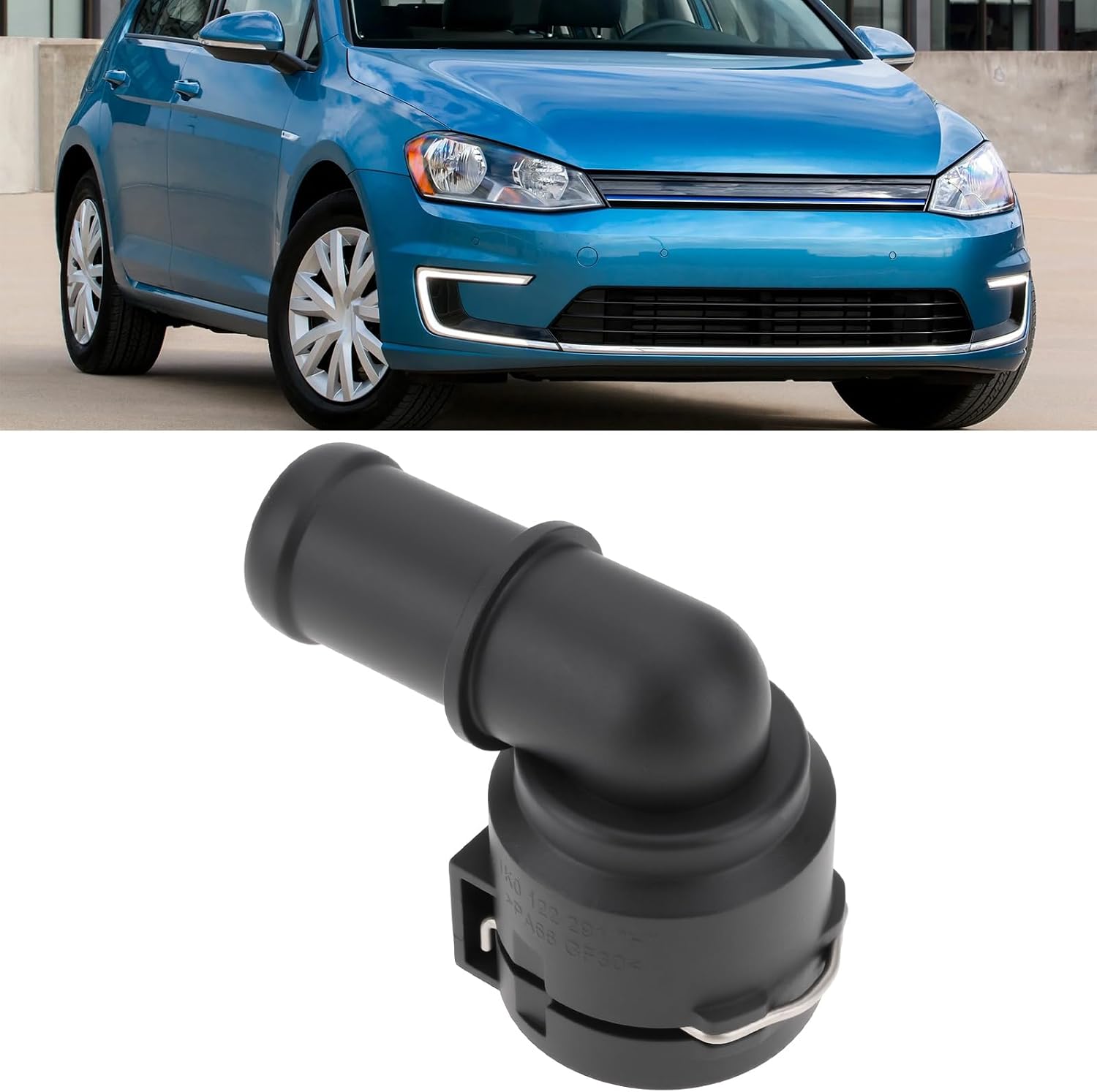 ECSiNG 2Pcs Coolant Flange 1K0122291H Coolant Hose Connector Pipe Compatible with VW Compatible with Audi