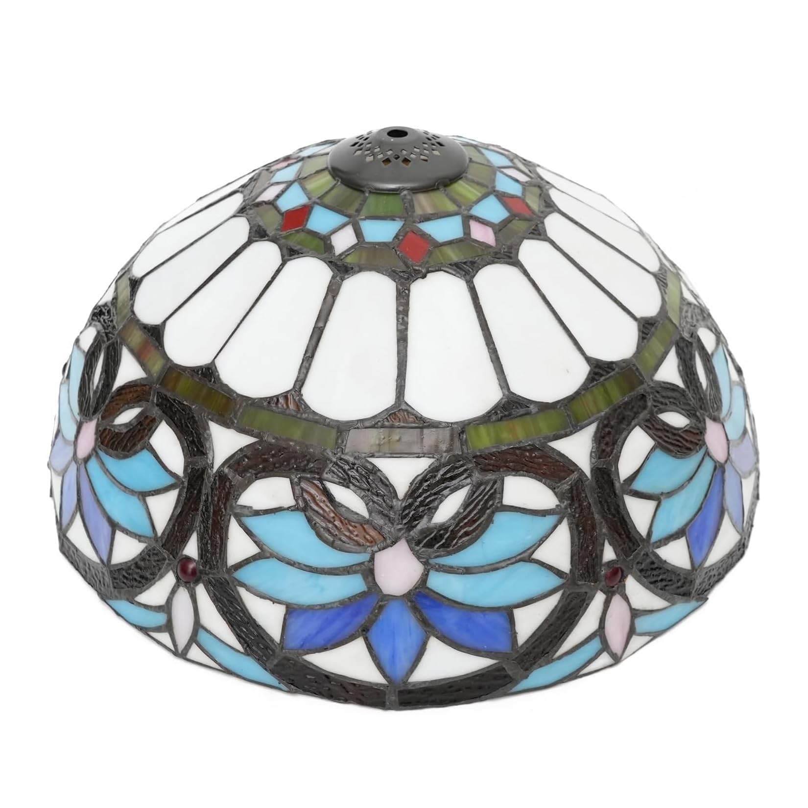 SaryEdge 16 Inch Lamp Shade Replacement, 40 cm Tiffany Stained Glass Lampshades Only with Cap, Suitable for Use with Table Lamp Floor Lamp Hanging Pendant lamp Ceiling Fixture,Baroque，，Baroque
