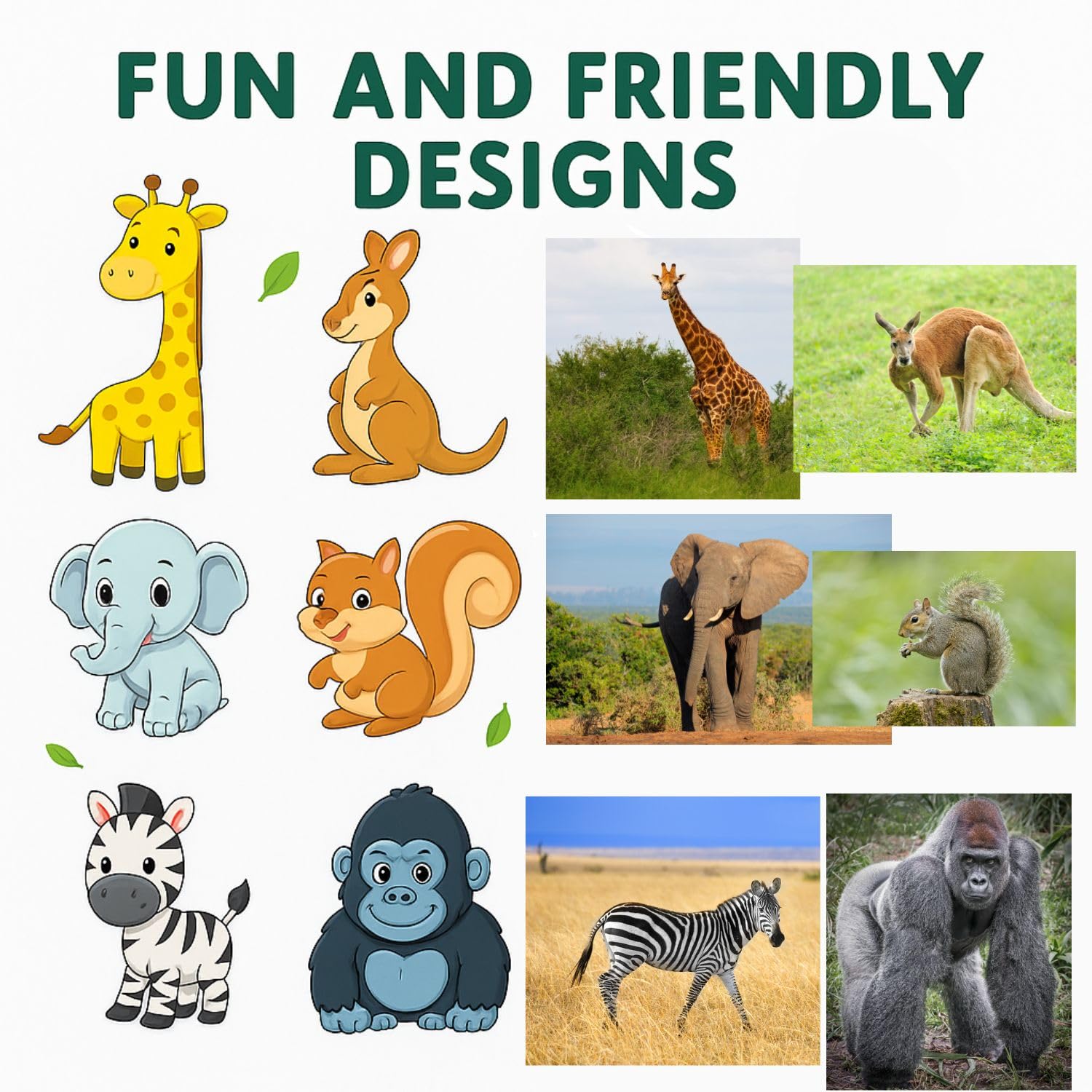 RufaStories Forest Animal Fridge Magnets for Kids – 14 Pieces Strong, Waterproof, Durable Woodland Animal Magnets for Refrigerator, Almirah, Whiteboard – Cute Educational Magnets for Toddlers - Image 5 thumbnail
