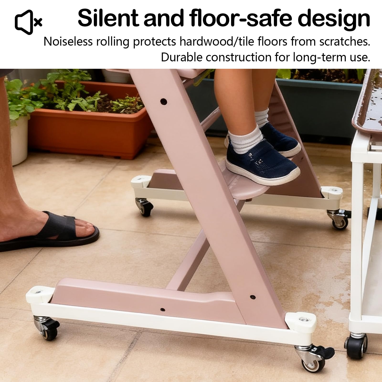 Ruote Compatibili Con Seggiolone, Rotelle Ruote Adatte Al Seggiolone Per Stokke Tripp Trapp Con Blocchi Di Sicurezza Rotelle Per Pavimenti Duri Lisce E Silenziose Per Ogni Pavimento